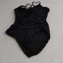 Pink Queen Women's One Piece Swimsuits 2025 Sexy Tummy Control Drawstring Bathing Suit V Neck Cutout Ruched Swimwear (Medium, Black)