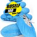 X-Large 100 Count Shoe Covers Disposable Non-Slip, Premium Cloth Boot Covers, Slip-resistant, Durable, Breathable, Non-toxic, Recyclable, Stretchable Fits Up to Size 13 US Men - Blue