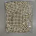 Frienda Set of 4 Light Brown Gingham Plaid Scalloped Placemat with Ruffle, 13.8x17.7 Inch Washable Machine Cotton Rectangle Table Mats for Dining Restaurant Kitchen Table Home Decor