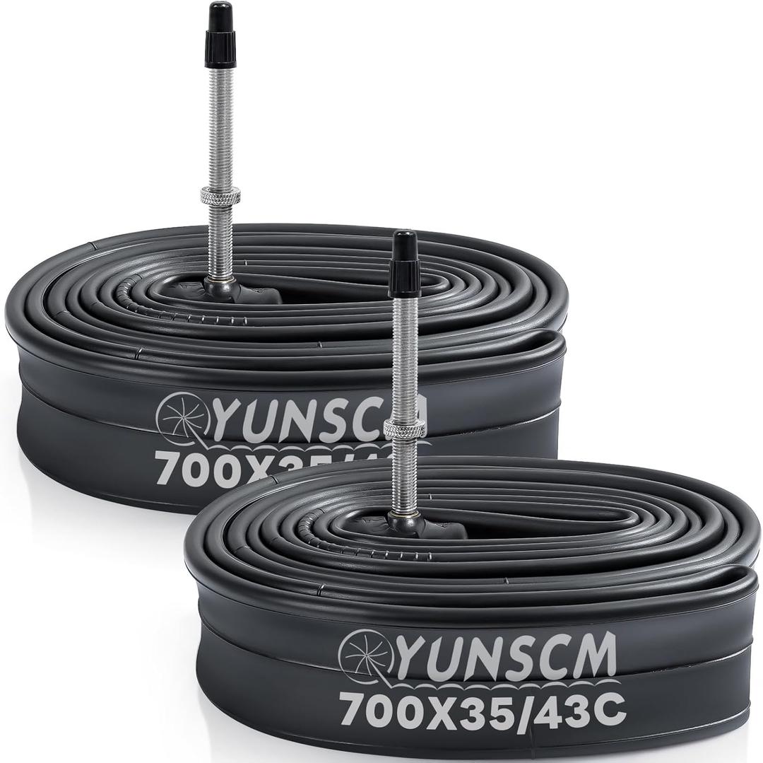 700x35C/38C/40C/42C/43C Bike Tubes FV60mm Presta Valve 35/43-622 Inner Tube 700C Bicycle Tubes Compatible with 700 x 35C 700x38C 700 x 40C 700x42C 700x43C Bike Tire Tubes-2-PCS (G-191)