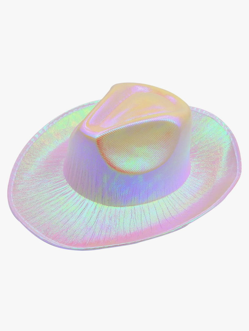 MYAYD Women Colorful Sparkly Glitter Space Cowboy Hat for Fun Party Disco Halloween Cosplay Accessory