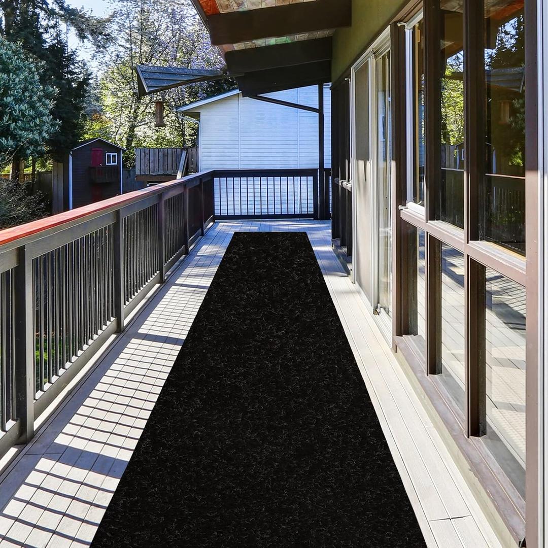 Runner Rug 2 ft x 10 ft Carpet Runners, Indoor Outdoor Hallway Entryway Bedroom Area Rugs with Non-Slip Rubber Backing, Garage mat, Black, Custom