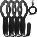 JaGely 4 Pcs Garden Hose Holder Fit 50FT 25FT Expandable Hose Metal Hose Hanger Wall Mount Garden Hose Storage Black Hose Hook Hose Organizer Support Over 110lbs Weight Portable Garage