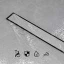 SaniteModar Linear Shower Drain, Shower Drain 20 inch Tile Insert 2 in 1 Panels, 304 Stainless Steel Brushed Shower Floor Drain, Shower Drain with Adjustable Feet and Hair Filters