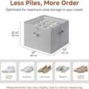 StorageWorks 2 Pack Shoe Organizer for Closet, Foldable Shoe Storage Box with Adjustable Dividers, Fabric Shoe Boxes Organizer for 32 Pairs, Closet Organizers and Storage Bin for Boots, Sneakers, Grey