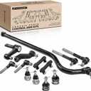 A-Premium 13Pcs Front Suspension Kit, Upper Lower Ball Joint, Inner Outer Tie Rod End & Adjusting Sleeve, Idler Arm, Pitman Arm, Track Bar, Compatible with Dodge Ram 1500 1994 1995 1996, RWD Only
