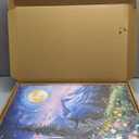 CHDITB Moon Above the Wildflowers Woodland Framed Canvas Wall Art (16"x24")，3 Pcs Abstract Midnight Landscape Nature Artwork Painting, Large Mystical Enchanted Pine Tree Forest Wall Decor for Bedroom Living Room Office