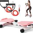 Waist Twister Machine Exercise, Ab Twister Board, Twister Exercise Machine, Noiseless Waist Sculptor Waist Twisting Fitness Tool, Weight Loss Exercise Equipment for Slim Waist Belly Fat, Home Gym for Women & Men, Pink 