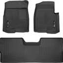 Husky Liners Weatherbeater Floor Mats | Fits 2009 - 2014 Ford F-150 SuperCrew Cab w/out Manual Shifter (Footwell Coverage) | Front & 2nd Row, 3-pc Black - 98331