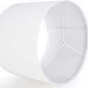 White Linen lampshades Large Drum Lamp Shade 16" Top x 16" Bottom x 10" High (Spider) Modern Lamp Shade for Table&Floor Lamp - Lampshades Replacement By GO&SO Assembly Required, 16*16*10 Inch-1 Pack