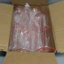 DI QIU REN 12 Pcs Pink Champagne Flutes Plastic, 6 OZ Square Pink Champagne Glasses Reusable Stemmed Wedding Champagne Flutes Unbreakable Shatterproof Wedding Toasting Flutes for Party Wedding Holiday