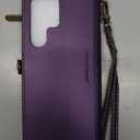 Defencase Compatible with Samsung Galaxy S24 Ultra Case Wallet with RFID Blocking Card Holder for Women Men, PU Leather Magnetic Snap Flip Zipper Strap Phone Case Fit for Galaxy S24 Ultra 5G, Purple