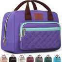 Lunch box for Women, Insulated, Lightweight, Large Capacity Lunch Tote Bag for Women, Tenns LunchBox Cooler for Work, School, Picnic or Travel with 2 Front Pocket -15 Cans/14 Liters Purple