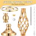 Funrous 6 Pcs Gold Centerpiece Stands for Wedding Tables, 19.3" Tall Crystal Flower Stand, Metal Floral Vase Centerpieces for Wedding Reception Party Tables Decorations