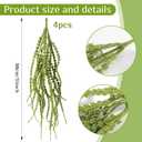 Suncalla 4 Pcs Green 35 Inch Amaranthus Artificial Flower Hanging Plants Fake Amaranthus Flower Dried Preserved Bleached Wisteria for Wedding Christmas DIY Bouquet Garlands Home Wall Decor