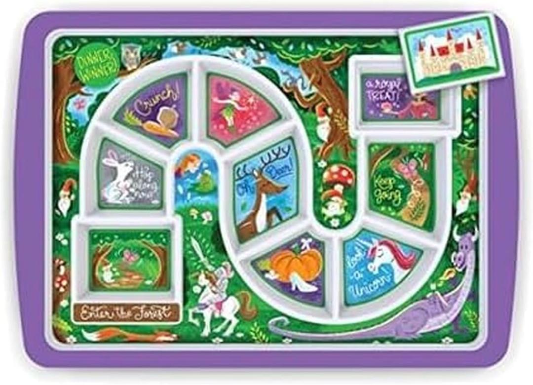 Genuine Fred DINNER WINNER, Enchanted Forest Kid's Dinner Tray - Award Winning - Picky Eater Solutions for Kids and Toddlers - Fun Mealtime - Divided Sections - Interactive Design - Dishwasher Safe