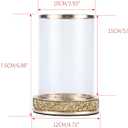 Pillar Candle Holders Set of 2,Hurricane Candle Holders,Candlesticks Holder With Glass Hurricane Lid,Metal Candle Holder For Coffee Dining Table, Wedding, Christmas, Home Decoration,Gold Candle Holder