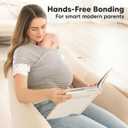 KeaBabies Baby Wrap Carrier - All in 1 Original Baby Carrier Newborn to Toddler Sling, Easy to Wear, Hands Free Bonding, Lightweight, Breathable Infant Wraps, 7-35 Lbs (Stone Gray)