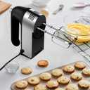 Hand Mixer Electric, 450W Kitchen Mixers with Scale Cup Storage Case, Turbo Boost/Self-Control Speed + 5 Speed + Eject Button + 5 Stainless Steel Accessories, For Easy Whipping Dough, Cream, Black