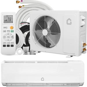 GarveeHome 9000 BTU Mini Split AC/Heating System, 19 SEER2 Inverter 6-in-1 Split System Air Conditioners, Ductless Heat Pump Wall Mount AC Unit Cool Up to 450 Sq. Ft, Installation Kits, 230V (White)