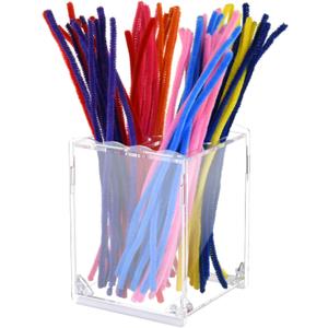 Homakover Acrylic Pipe Cleaners Storage & Organizer, Pipe Cleaners Holder with Separation, Fit for Pipe Cleaners Art and Craft Supplies, with Installation Tools (Clear)