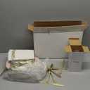 NOCCUR 175PCS Pink Plates with Gold Disposable Silverware - Include 50 Pink Plastic Plates,25 Knives,25 Forks,25 Spoons,25 Cups and 25 Napkins - Ideal for Party/Wedding/Valentines Day