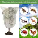 2 x Fruit Tree Netting, 10x10FT Large Garden Netting with Drawstring and Zipper Plant Cover Net Bag Row Cover Barrier Protection Net for Bird, Garden Mesh for Tree Flower Fruit (1 Pack)