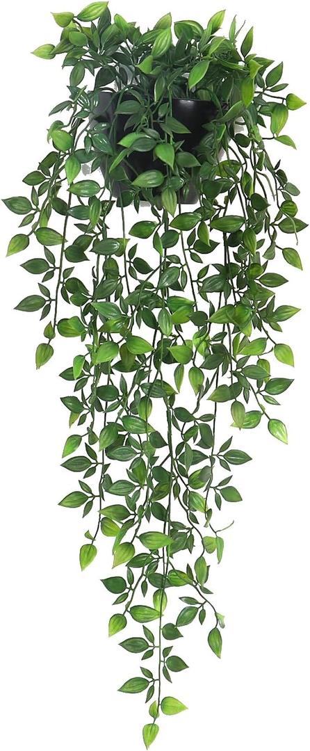 Artificial Hanging Plants,1 Pack Fake Wall Plants,Faux Mandala Vines Potted Plants,Plastic Greenery with Planter for Indoor Outdoor Garden Patio Office Dcor