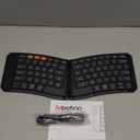 MEETION Ergonomic Foldable Bluetooth Keyboard, Split Compact Portable Keyboard for Business Travel, UltraThin Folding Rechargeable Wireless Keyboards for iOS Android Windows Mac Tablet PC Smartphone