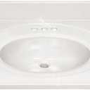 Design House Cultured Marble Vanity Top, 49 in W x 22 in D, Integrated 4 in Centerset Oval Sink & Backsplash, Ivory Swirl, 586347