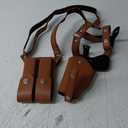 Sratte Shoulder Holster Adjustable Leather Gun Holster for Concealed Carry Vintage Gun Holster with Double Magazine Pouch Cowboy Costume Accessory for Halloween Masquerade Party (Brown,Common Style)