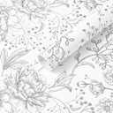Safiyya Peel and Stick Wallpaper Boho Floral Contact Paper 197"x17.3" Grey and White Wall Paper Modern Self Adhesive Removable Wallpaper for Bedroom Bathroom Vinyl Rolls