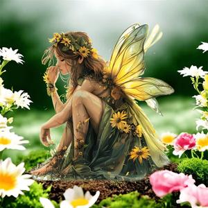 Flower Fairy Acrylic Garden Stake, Indoor and Outdoor Garden Acrylic Decoration, Suitable for Flower Pots and Landscape Beautification, Suitable for Courtyards and Lawn