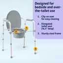 Medline Dark Gray 3-in-1 Folding Commode with Elongated Seat, Microban Treated - Portable, Adjustable, Durable - Ideal for Medical Patients