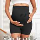 Y25D Maternity Shapewear Seamless Underwear Over Bump Pregnancy Shorts High Waist Panties Under Dress Belly Support Black, XXL