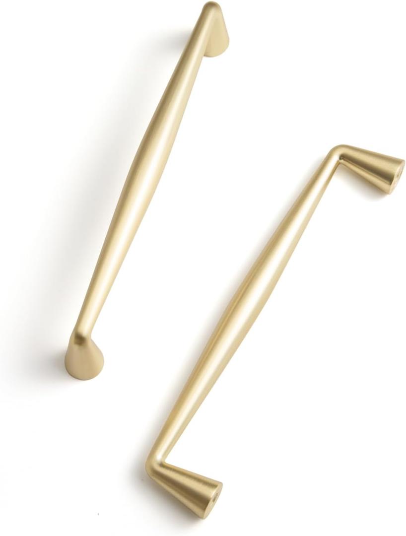 Brushed Gold Zinc Alloy Cabinet pulls - 7.56" (192mm)Hole Center Classic Vintage Drawer Handles ,Kitchen Cupboard Bathroom Dresser Cabinet Hardware (2, Brushed Gold, 7.56" (192mm)Hole Centers)
