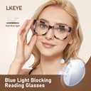 Oversized Reading Glasses Women Men Oprah Style Blue Light Blocking Computer Square Reader Spring Hinge Eyewear LK6085 (C1black+c4pink Tortoise+c5champagne)