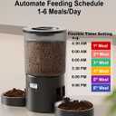 Automatic Cat Feeder 2 Cats, 4.2L Dry Food Auto Dispenser with Double Bowls,Dual Power Supply,Programmable Portion Control,10s Voice Recorder(Black,Stainless Steel Bowls) (Transparent+Black)