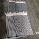 Lahome Boho Kitchen Runner, 2'6''x8 Runners for Hallways Lightweight Bath Mat Woven Washable Runner Rug with Tassels, Farmhouse Non Shedding Black Rug for Bedroom Living Room 