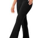 ODODOS Women's High Waisted Bootcut Yoga Pants Tummy Control Non See Through Bootleg Gym Workout Pants with Inner Pocket-29 Inseam, Black, Small (Black, S)