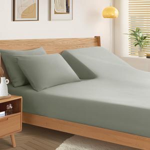 SiinvdaBZX Split Top King Fitted Sheet Only for Adjustable Bed, Ultra-Soft Microfiber 34 Inch Top Split Head Sheets Half Split King Bottom Sheet, Fits 14" -16" Deep Pocket, Light Gray