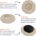 Clearance Round Dog Bed - Premium Comfort for Anxiety Relief - Fluffy & Calming Design with Ultra-Plush Support | Cozy Dog Bed with Super Soft Circle Style (Beige)