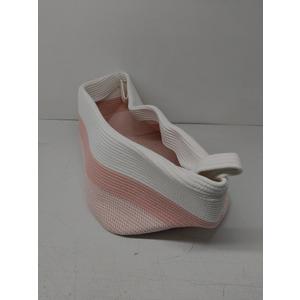 CLHMILY&Z Stylish Square Cotton Rope Storage Basket (Pink & White, 85L)