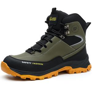 Work Boots for Men,Lightweight Breathable High Top Steel Toe Boots,Indestructible Steel Toe Shoes,Non Slip Safety Work Shoes. (11, Brown-710)