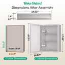 TokeShimi 36 x 24 Medicine Cabinet for Bathroom with Mirror, Assembly Required, Wall Mounted Medicine Cabinet with Tempered Beveled Mirror, Stepless Adjustable Shelves, DTC Hinge