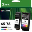 45 78 Ink Cartridge Replacement for HP 45 78 Ink Cartridge Combo Pack 45XL 78XL 51645A C6578AN for Color Copier 180 Deskjet 1100C 1220C 6122 930C 970C 990C Printer (1 Black 1 Tri-Color)