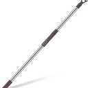 Reallnaive 1 Pack Telescoping Skylight Pole with Hook 47 to 98 Inch Wand for Blinds Tension Rod Blinds Shades Stainless Steel Adjustable Curtain Pull Wand for Skylight Cordless Window (Brown)