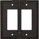 Nostalgic Warehouse Meadows Light Switch Cover Plate (Double Rocker, Timeless Bronze)