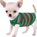 Elevate Your Pet's Comfort and Fashion: Premium 100% Cotton Rib Dog Shirt Vest for Small Breeds Like Chihuahuas, Yorkies, and Puppies .Year-Round Style with Tank-Style Puppy Attire Green XX-Small (XXS-(0.2~1lb) | Chest(~9.4"))