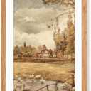 Fun Memories 24x 36 Poster Frames, 24 x36 Solid Wood Picture frame, Picture Frame 20x30 with Mat or 24 x 36 Without Mat, 24x36 Large Picture Frame with Tempered Glass for Wall Mount, Natural, 1 Pack